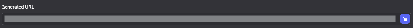 Generated URL field at the bottom of the OAuth2 URL Generator with a Copy button